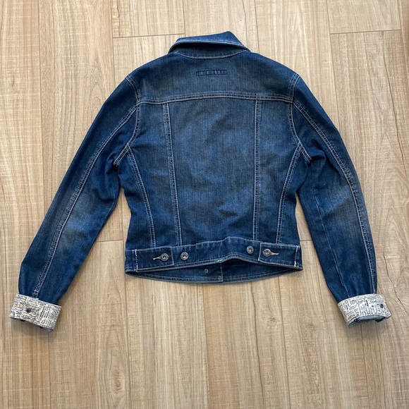 Buffalo Jean Jacket with Graffiti Details on Collar and Sleeves Size Small - Picture 2 of 4